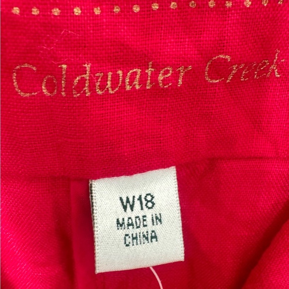 Vintage Coldwater Creek 100% Linen Button Front Jacket W 18 NWT Red $80 - Picture 5 of 16